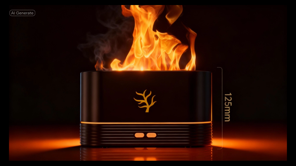 Flame Humidifier USB Smart Timing LED Electric Aroma Diffuser