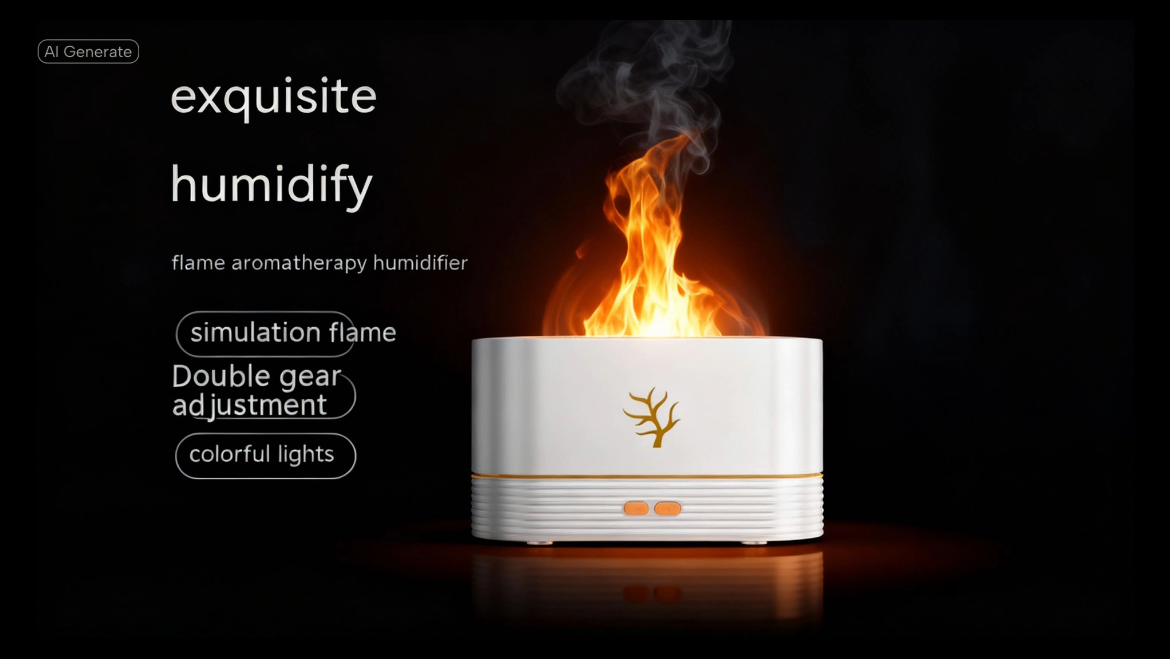 Flame Humidifier USB Smart Timing LED Electric Aroma Diffuser