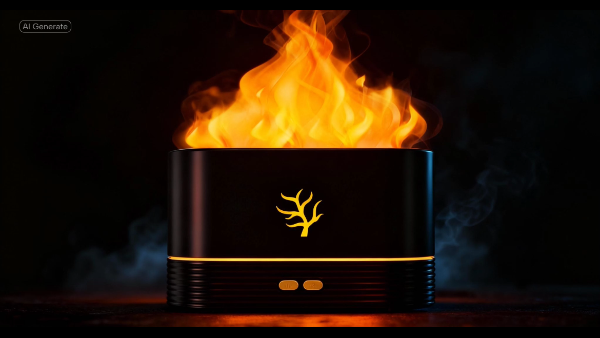 Flame Humidifier USB Smart Timing LED Electric Aroma Diffuser