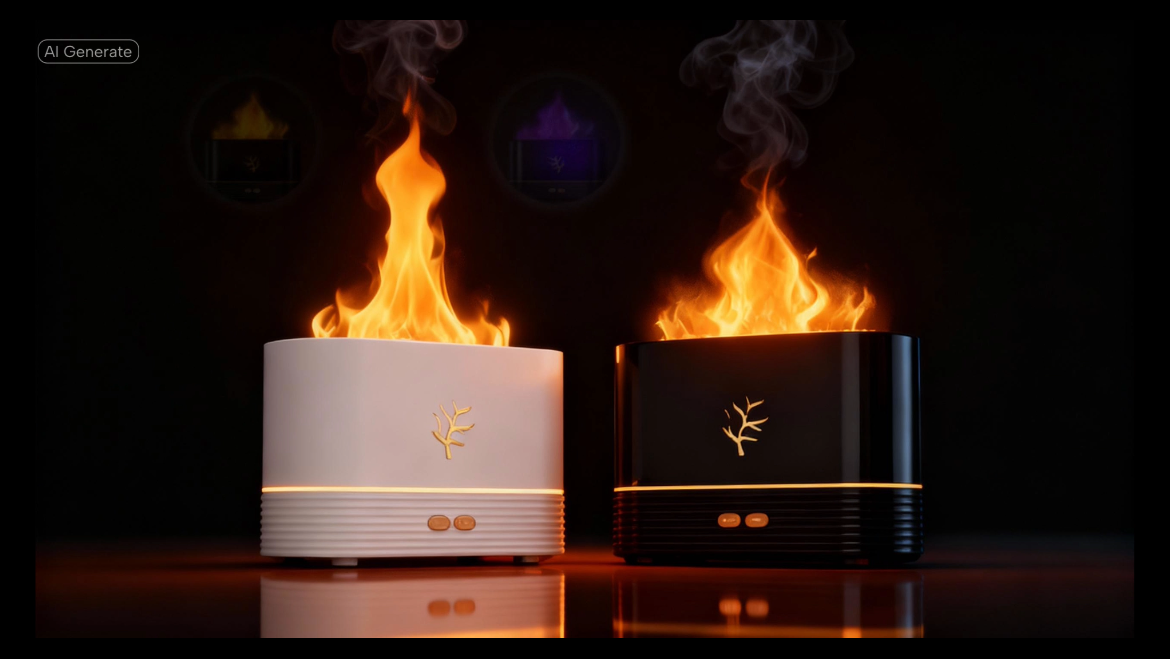 Flame Humidifier USB Smart Timing LED Electric Aroma Diffuser