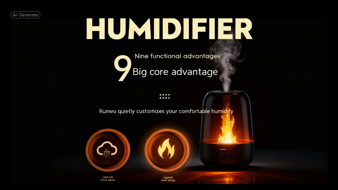 Flame Humidifier USB Smart Timing LED Electric Aroma Diffuser