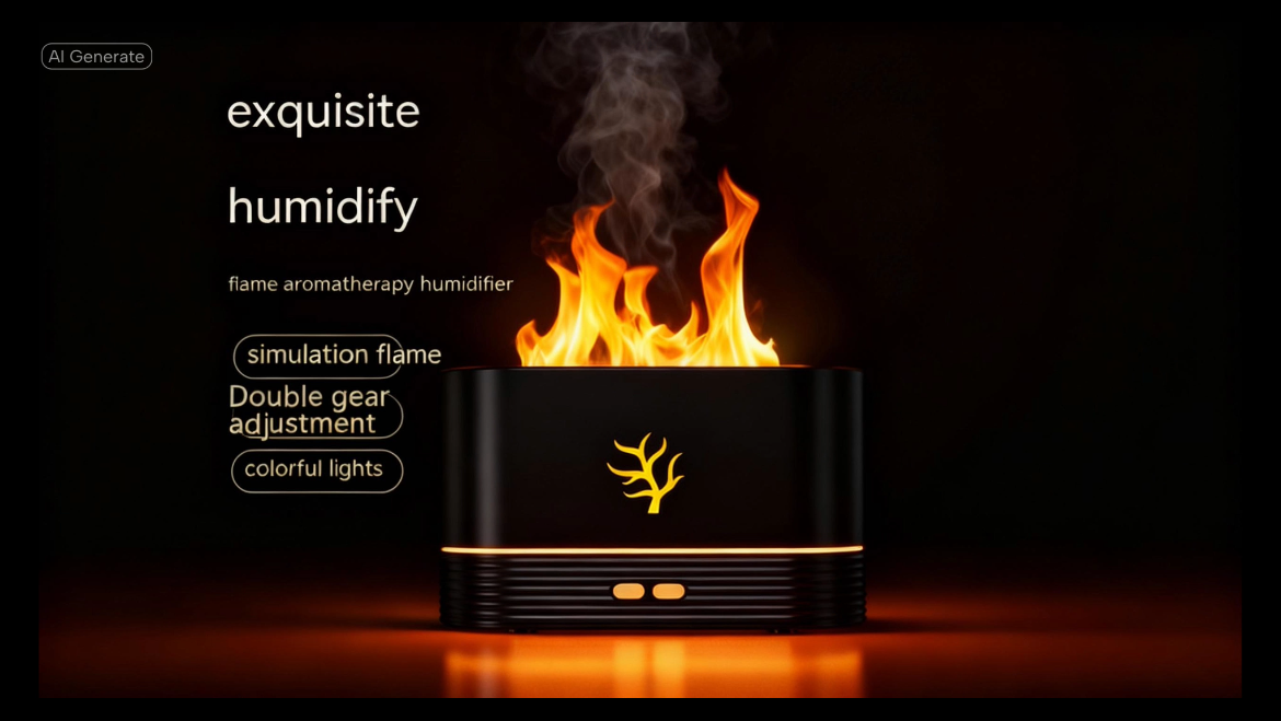 Flame Humidifier USB Smart Timing LED Electric Aroma Diffuser